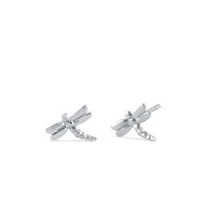 925 Sterling Silver Dragonfly Dainty Stud Earrings New